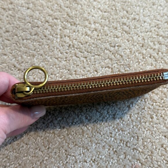 Madewell Leather Calf Hair Spotted Pouch Wallet Bittersweet #K4595 Boho Preppy - Picture 9 of 14